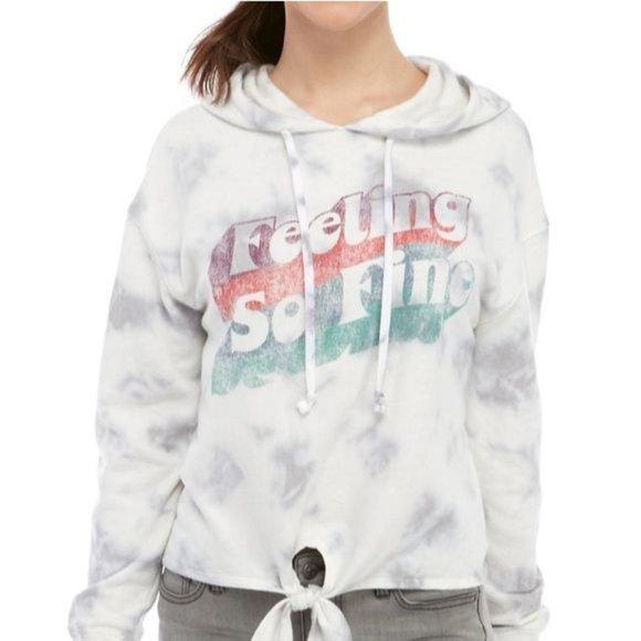 Cold Crush Tops - Cold Crush NWT feeling so fine graphic tie dye sweatshirt juniors size Large